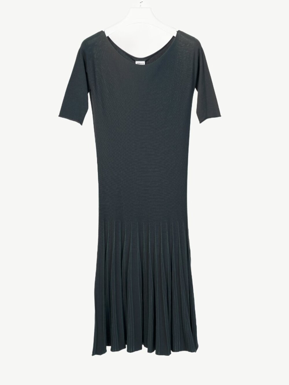 Armani Collezioni Grey Viscose-Knit Flared Dress